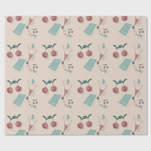 Papel De Regalo Whimsical cocktail wrapping paper (Superficie plana)