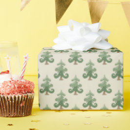 Papel De Regalo Whimsical Curvy Christmas Tree Pattern