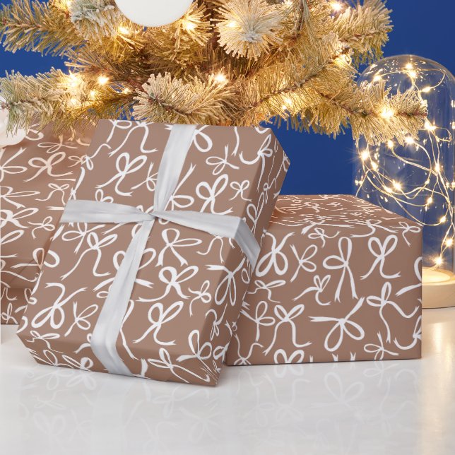 Papel De Regalo Whimsical Cute White Choco Bows Pattern Hanukkah (Vacaciones)