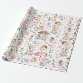 Papel De Regalo Whimsical Floral Fairy Garden Tea Fiesta Cumpleaño