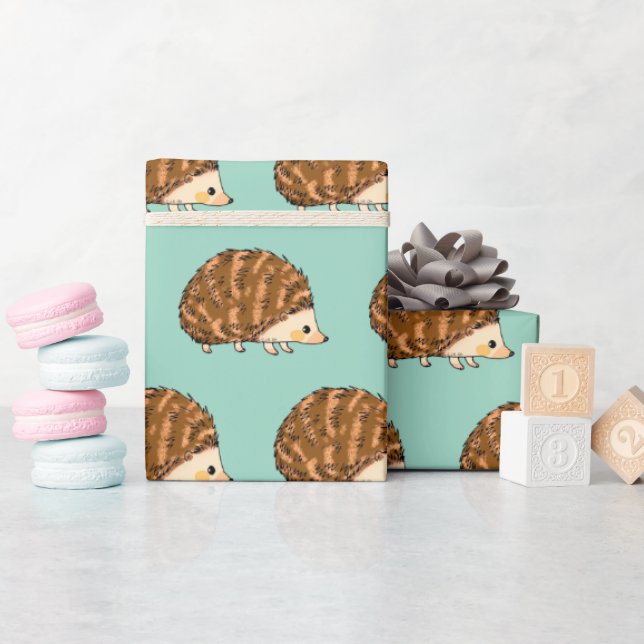 Papel De Regalo Whimsical Hedgehog - Animal Cuaderno de Woodland (Baby Shower)