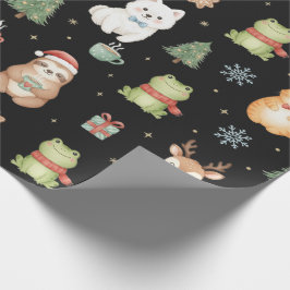 Papel De Regalo Whimsical Holiday Critters Festive Gift Wrap