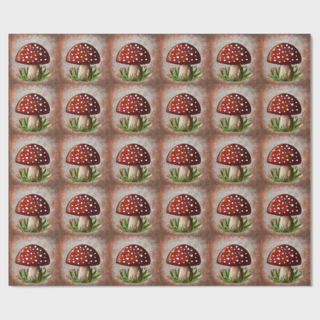 Papel De Regalo Whimsical Mushroom & Fungi Motif – Nature-Inspired (Superficie plana)