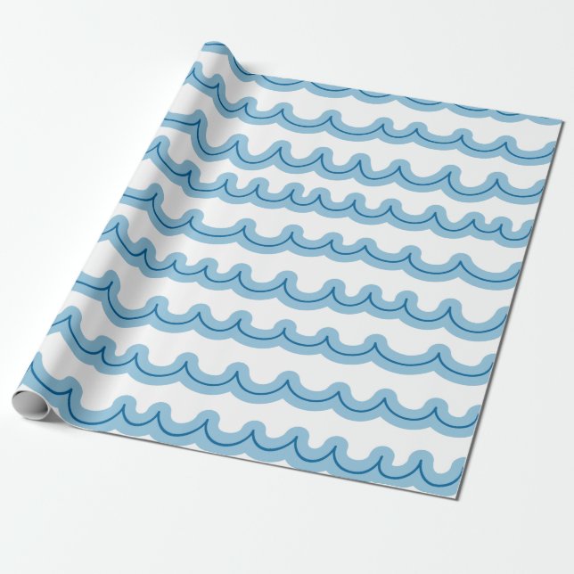 Papel De Regalo Whimsical Ocean Waves (Desenrollado)