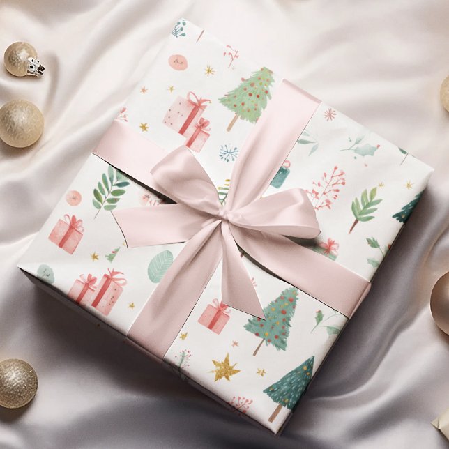 Papel De Regalo Whimsical Pastel Christmas Pattern Wrapping Paper (Subido por el creador)