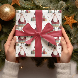 Papel De Regalo  Whimsical Santa Claus Wrapping Paper