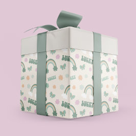 Papel De Regalo Whimsical St. Patrick's Day Rainbow & Shamrock