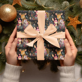 Papel De Regalo Whimsical Wild Animals Christmas Wrapping Paper