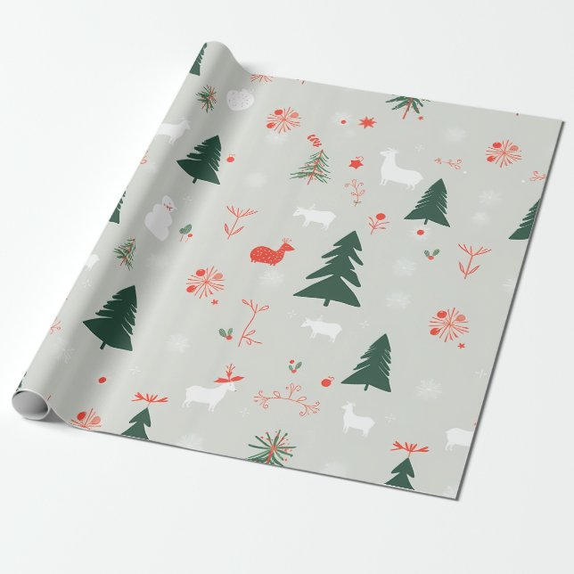 Papel De Regalo Whimsical Winter Wonderland (Desenrollado)