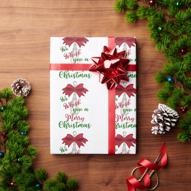 Papel De Regalo Whisk You Merry Christmas (Regalo de vacaciones)