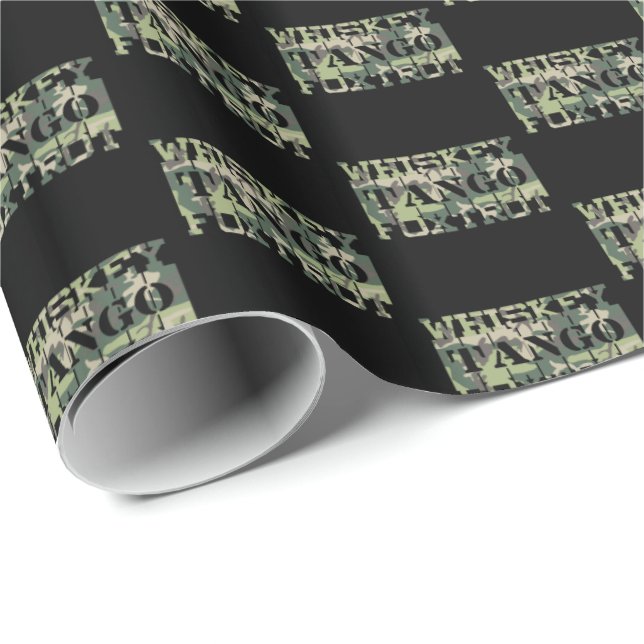 Papel De Regalo Whiskey Tango Foxtrot WTF Camuflaje Verde (Esquina del rollo)
