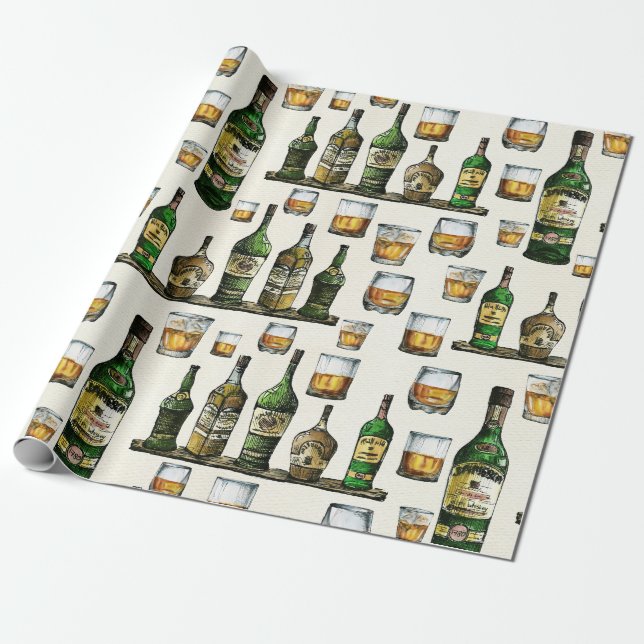 Papel De Regalo Whisky Rústico (Desenrollado)