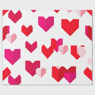 Papel De Regalo White and Read Origami Style Valentine Wrapping 