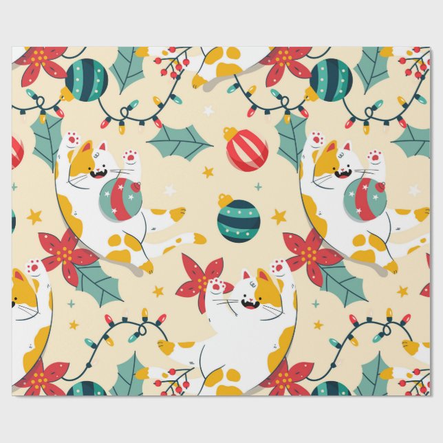 Papel De Regalo White Cats Wrapping Paper (Superficie plana)