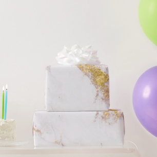 Papel De Regalo White gold glitter marble ceramic tile