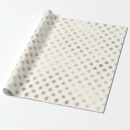 Papel De Regalo White Gold Stars Confetti Delicate Confetti Sun