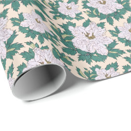 Papel De Regalo White Peonies