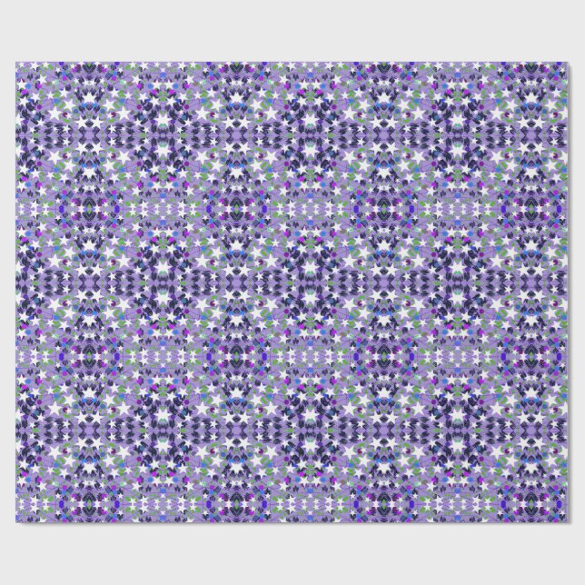 Papel De Regalo White Stars Purple Bold Modern Fun Event (Superficie plana)