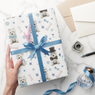 Papel De Regalo White Westis con accesorios extraordinarios