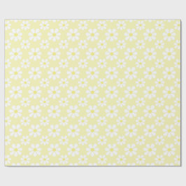 Papel De Regalo White Yellow Daisy Pattern 