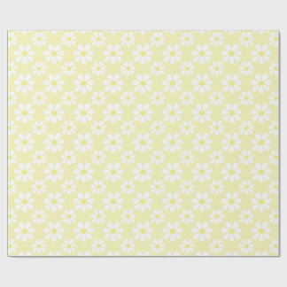 Papel De Regalo White Yellow Daisy Pattern 