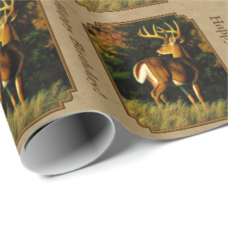 Papel De Regalo Whitetail Buck Deer Hunting Tan