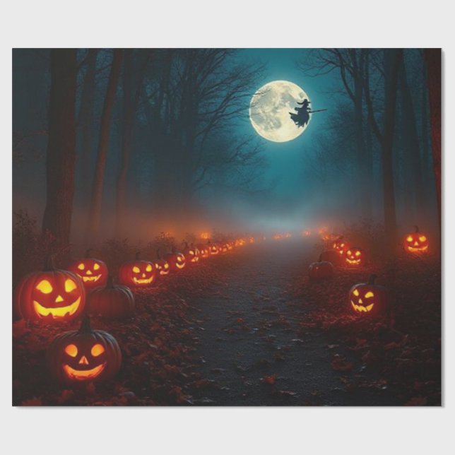 Papel De Regalo Wickedly Beautiful Halloween Gift Wrap 🌕 (Superficie plana)