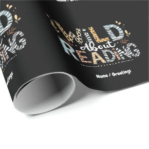 Papel De Regalo Wild About Reading Book Lover & Animal Design
