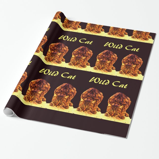 PAPEL DE REGALO WILD CAT KITTEN (Desenrollado)