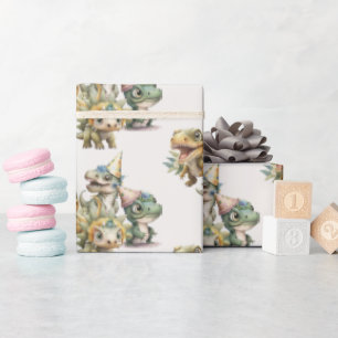 Papel De Regalo Wild One Cute Dinosaur Birthday Party