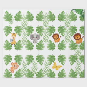 Papel De Regalo Wild One Jungle Safari Baby Boy 