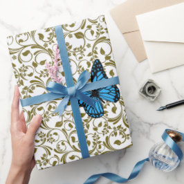 Papel De Regalo Wild Romantic Field Blue butterflies
