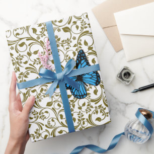 Papel De Regalo Wild Romantic Field Blue butterflies