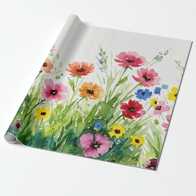 Papel De Regalo Wildflower bouquet (Desenrollado)