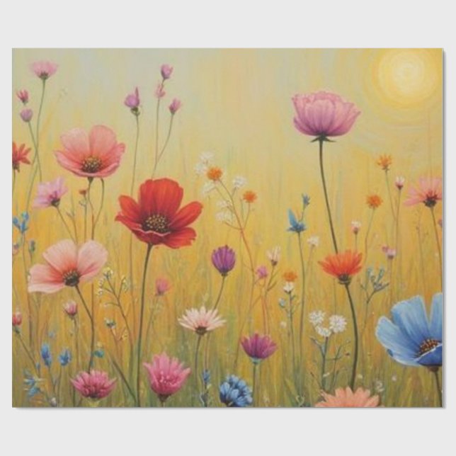 Papel De Regalo "Wildflowers" Wrapping Paper (Superficie plana)