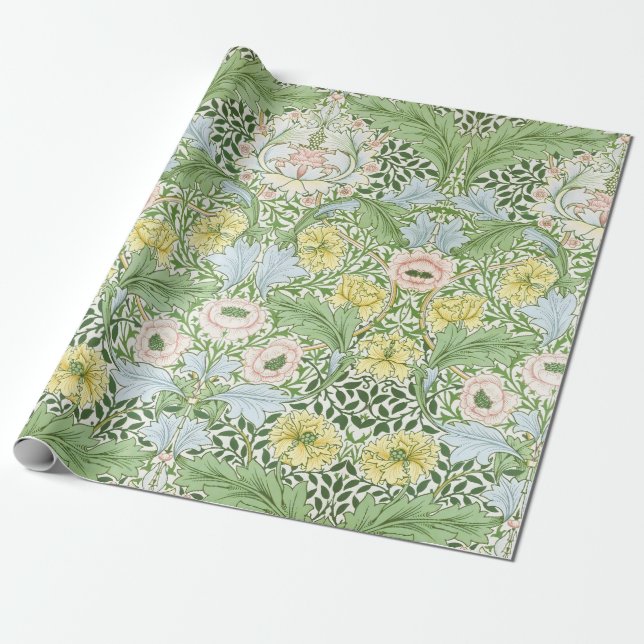 Papel De Regalo Willam Morris Myrtle Garden Floral Classic (Desenrollado)