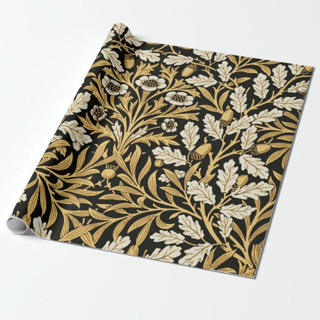 Papel De Regalo William Mirrors Acorns & Oak Leaves Autumn Garden (Desenrollado)