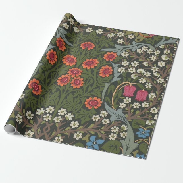 Papel De Regalo William Morris Blackthorn Garden Flower Classic (Desenrollado)