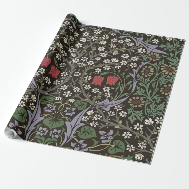 Papel De Regalo William Morris Blackthorn Tapestry Floral (Desenrollado)