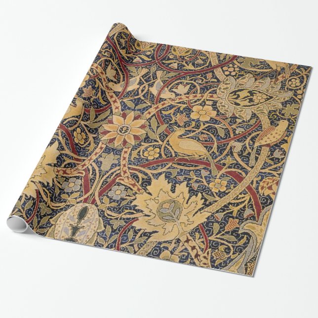 Papel De Regalo William Morris Bullerswood Faux Tapestry (Desenrollado)