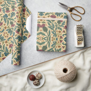 Papel De Regalo William Morris cardo escocés floral vintage