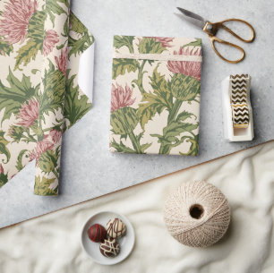 Papel De Regalo William Morris cardo escocés floral vintage