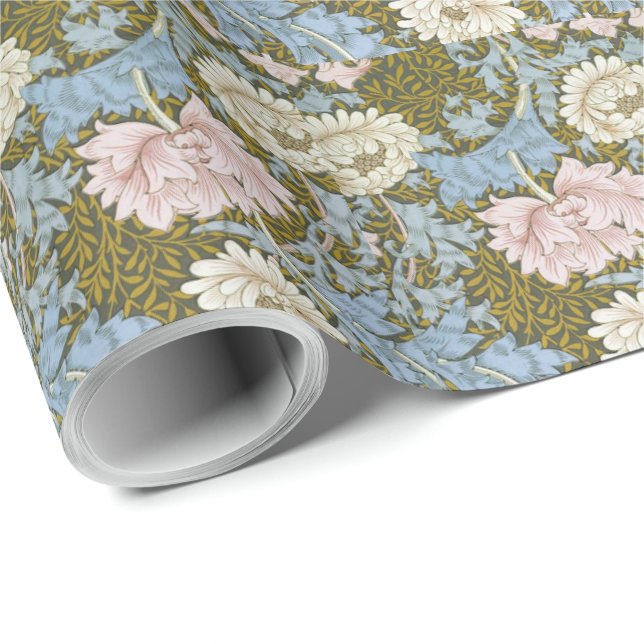 Papel De Regalo William Morris Chrysanthemum Floral Pattern Folia (Esquina del rollo)
