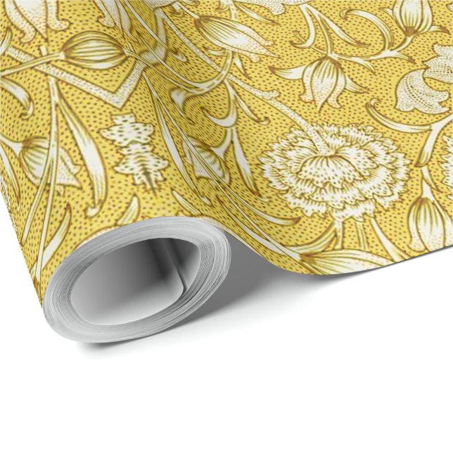 Papel De Regalo William Morris Chrysanthemum Floral Pattern Foliag (Esquina del rollo)