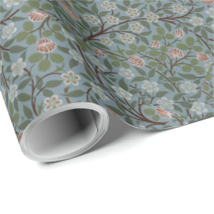 Papel De Regalo William Morris Clover Floral Flores de color Rosa 