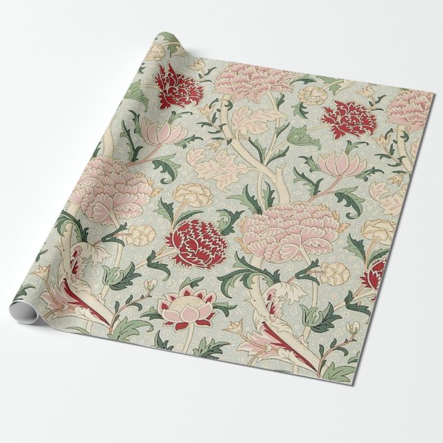 Papel De Regalo William Morris Cray Floral (Desenrollado)