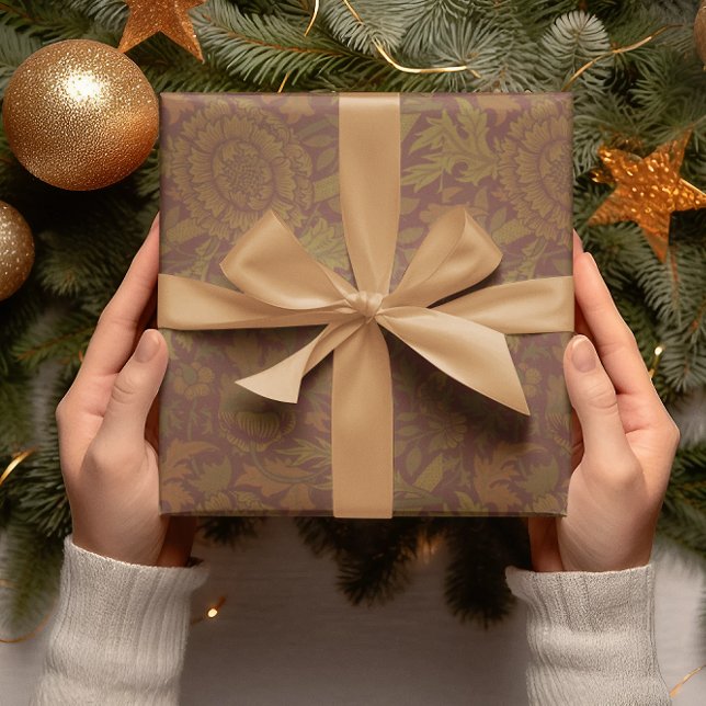 Papel De Regalo William Morris Elegant Holiday (Class William Morris design done in earthy tones.)