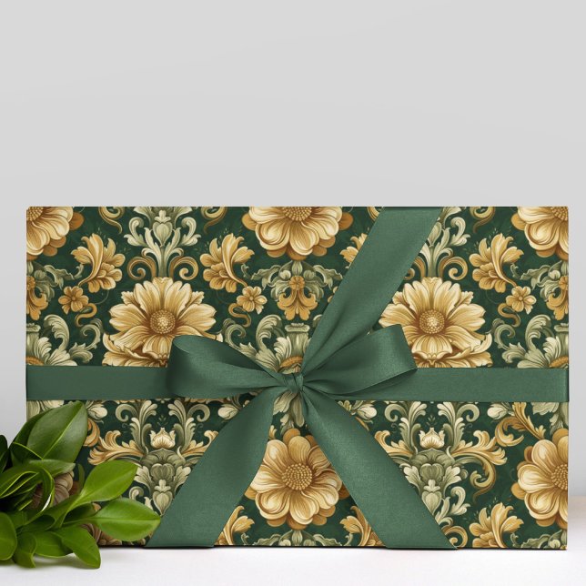 Papel De Regalo William Morris Florals deja patrón de Navidades (Subido por el creador)