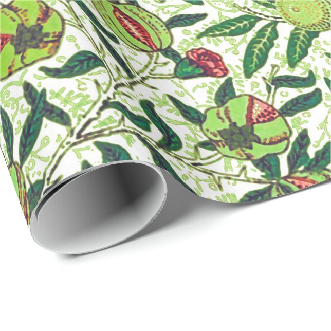 Papel De Regalo William Morris Fruta Exótica, Lime Green (Esquina del rollo)