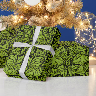Papel De Regalo William Morris Hermano Conejo Verde Sabio Negro